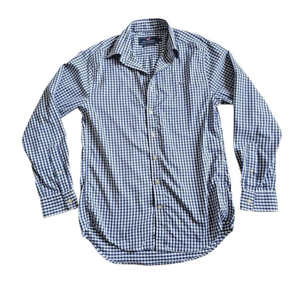 Vineyard Vines by Shep & Lan Whale Shirt Men's Small Plaid Slim Fit Button-Down